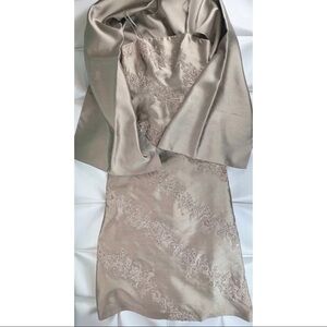 Montage Collection by Mon Cheri Sz 8 Long Formal Beaded Silk Embroidered Dress